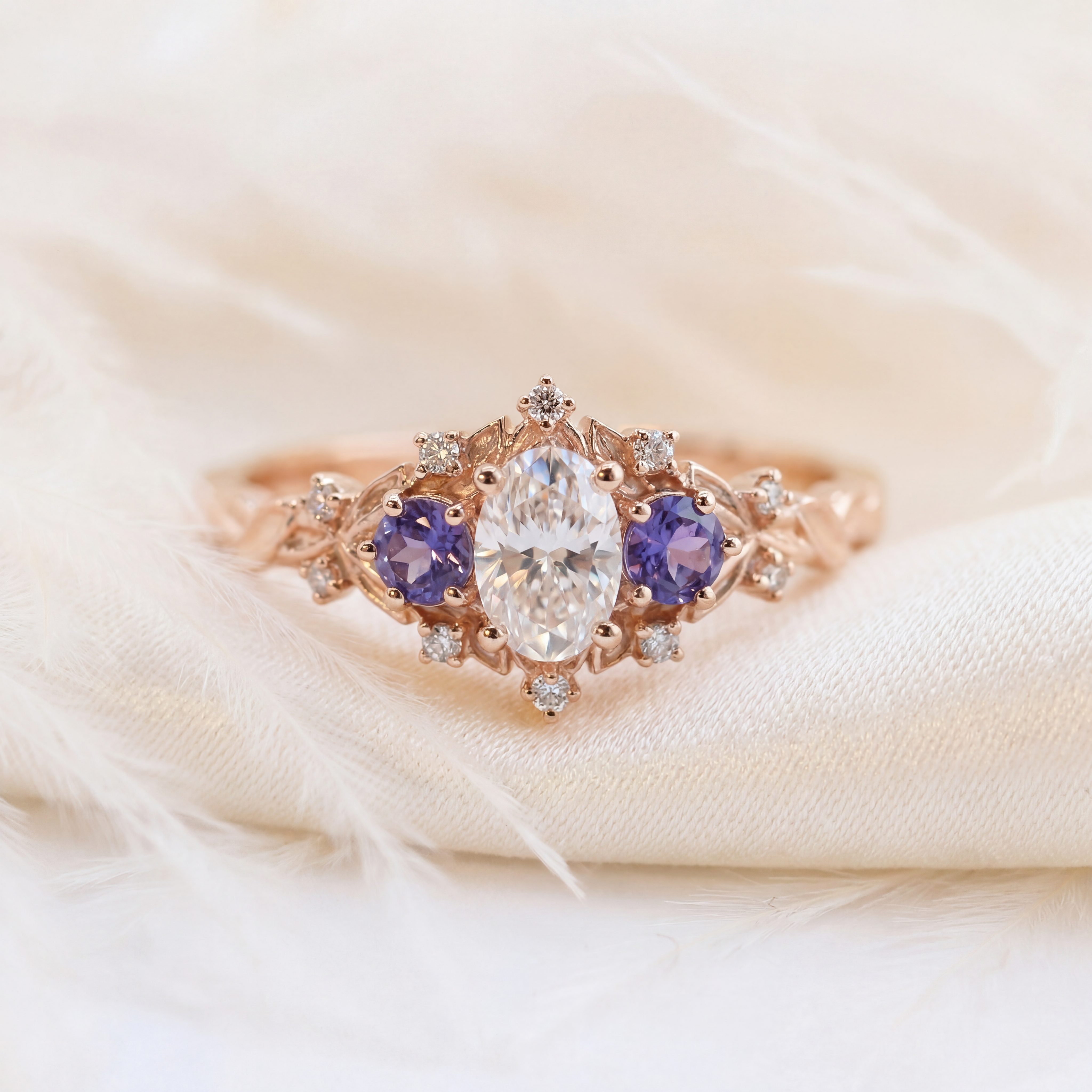 Moissanite Floral Accents