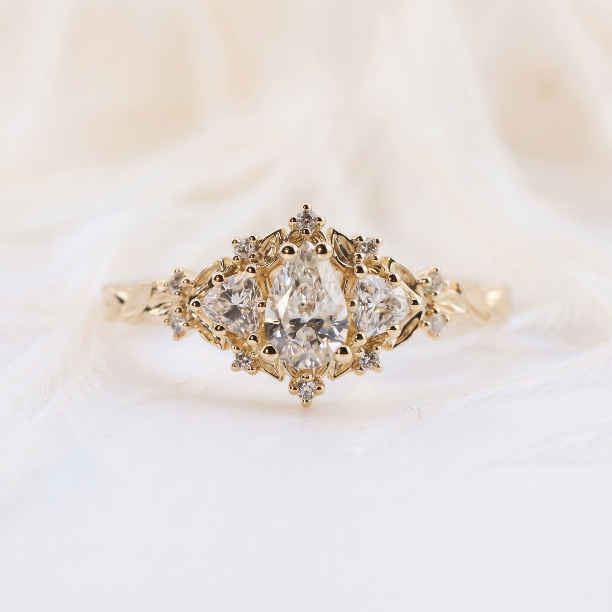 Moissanite Ring Floral