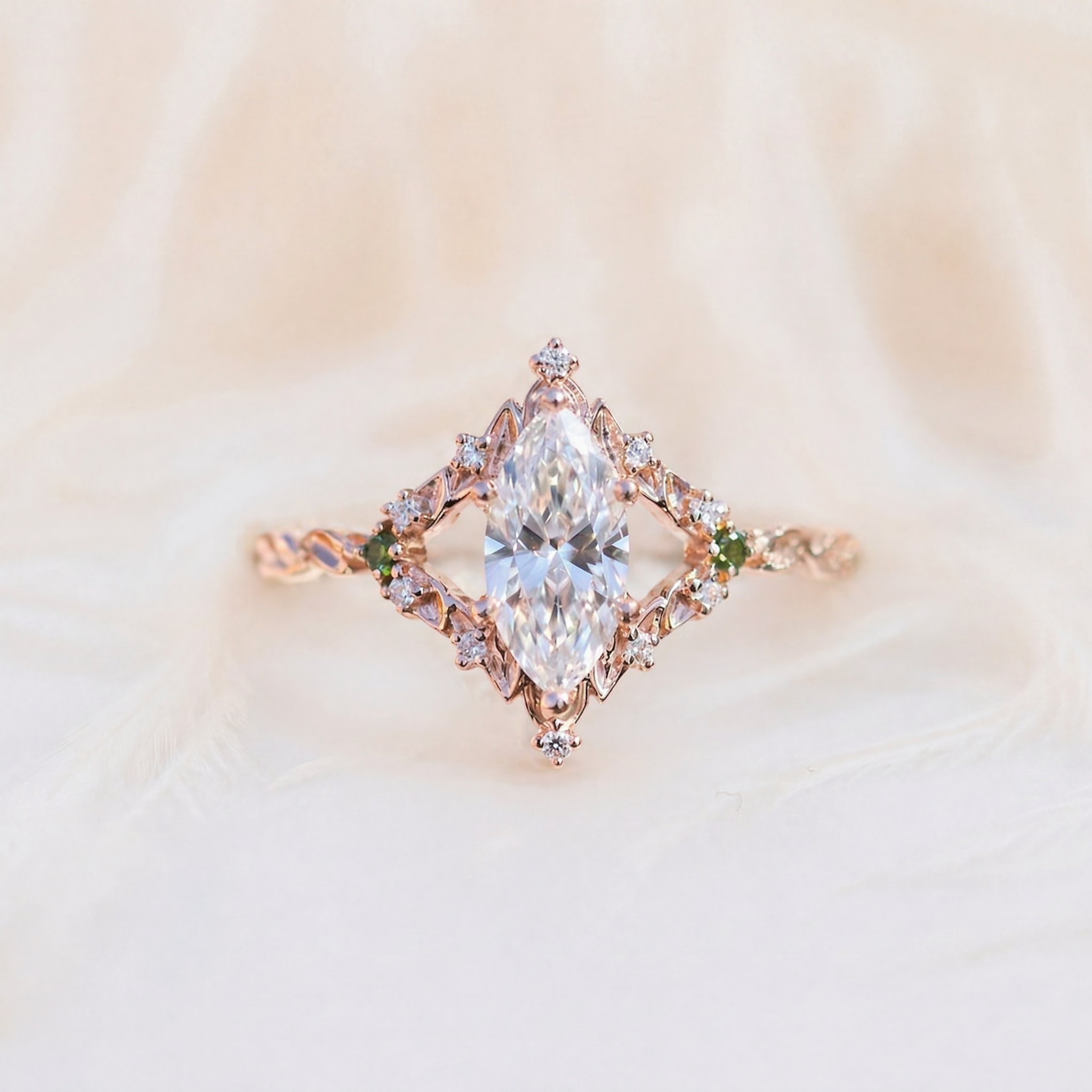 Moissanite Floral Accents