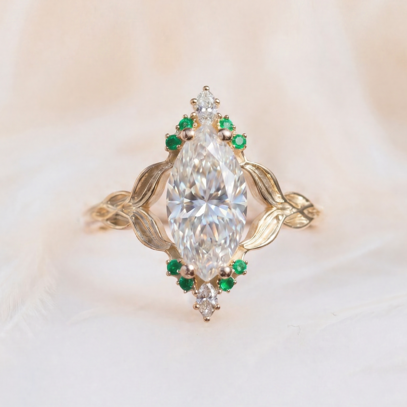 Moissanite Ring Nature-inspired