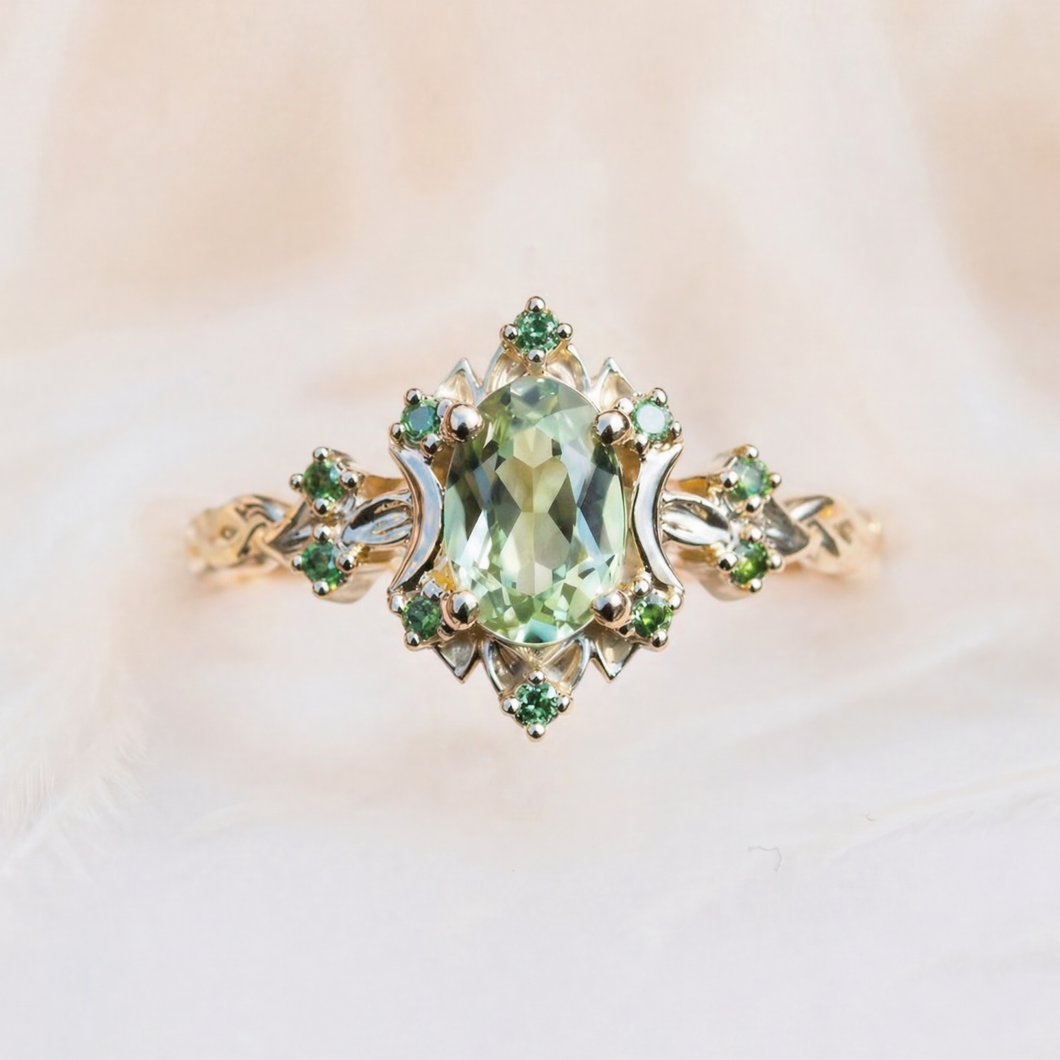 Moissanite Ring Floral
