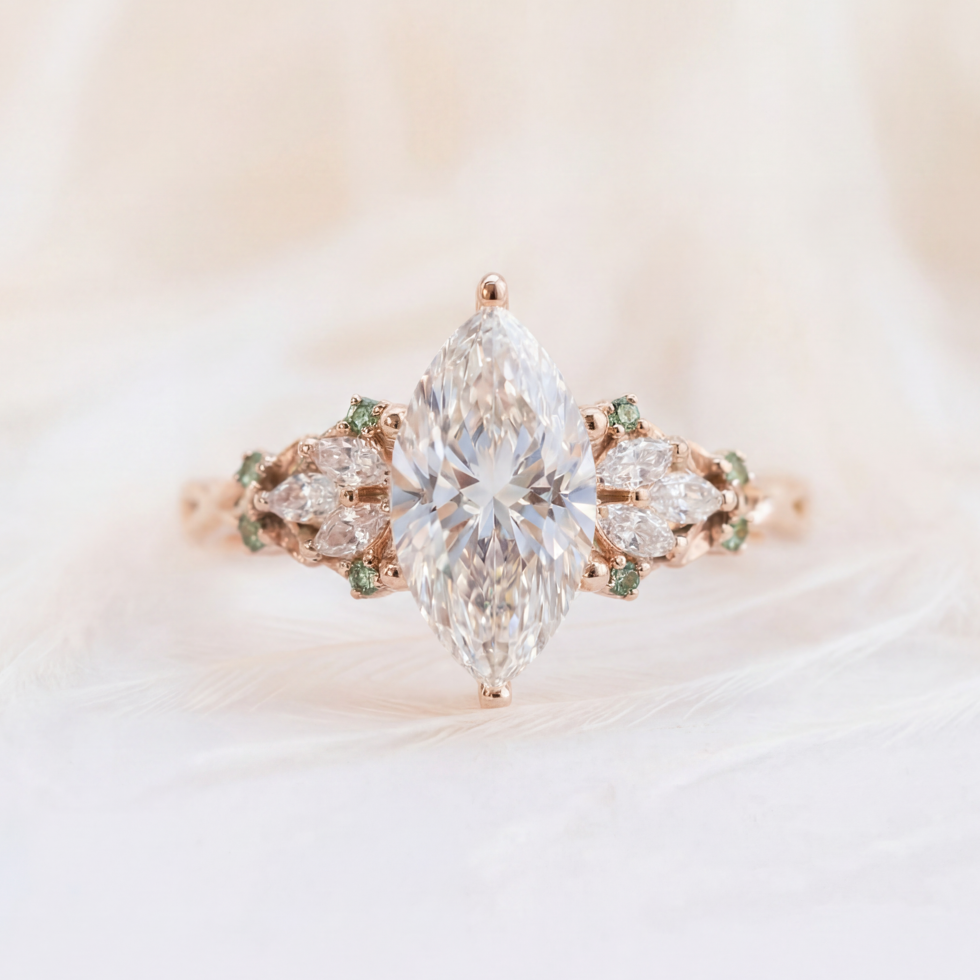 Moissanite Ring Nature-inspired