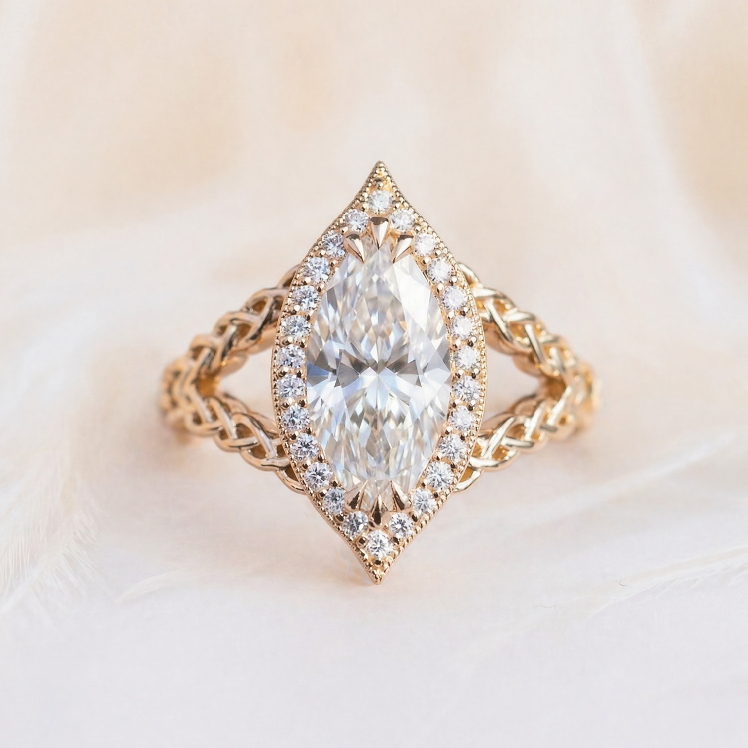 Moissanite Ring with Crown Setting