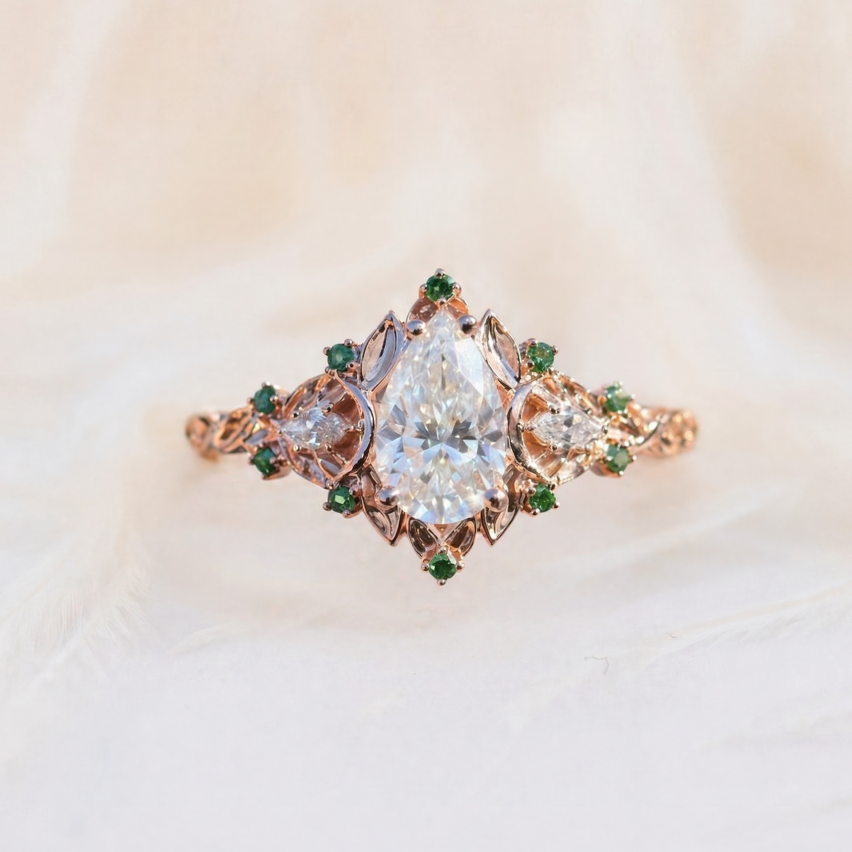 Moissanite Ruby Accents