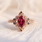 Moissanite Ring Ruby Accents