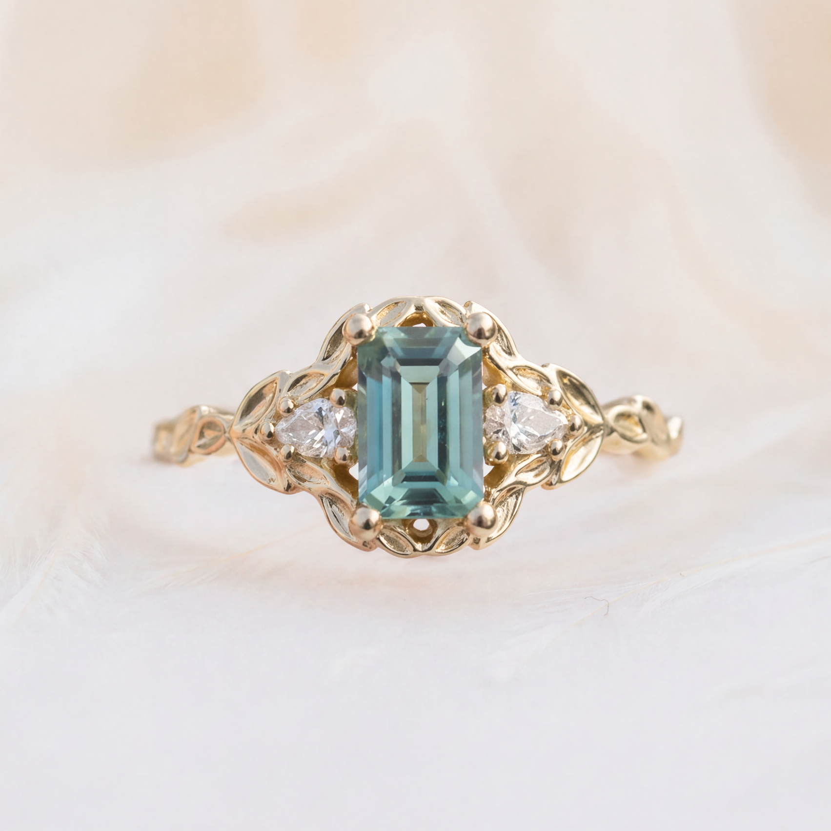 Moissanite Ring Floral