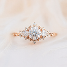 Moissanite Ring Vintage Floral