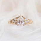 Moissanite Ring Leaf and Vine