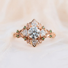 Moissanite Ring Ruby Accents