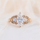 Moissanite Ring Vintage Floral