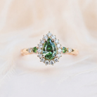 Moissanite Ring Leaf Accents