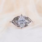 Moissanite Ring Ruby Accents