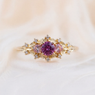 Moissanite Ring Ruby Accents
