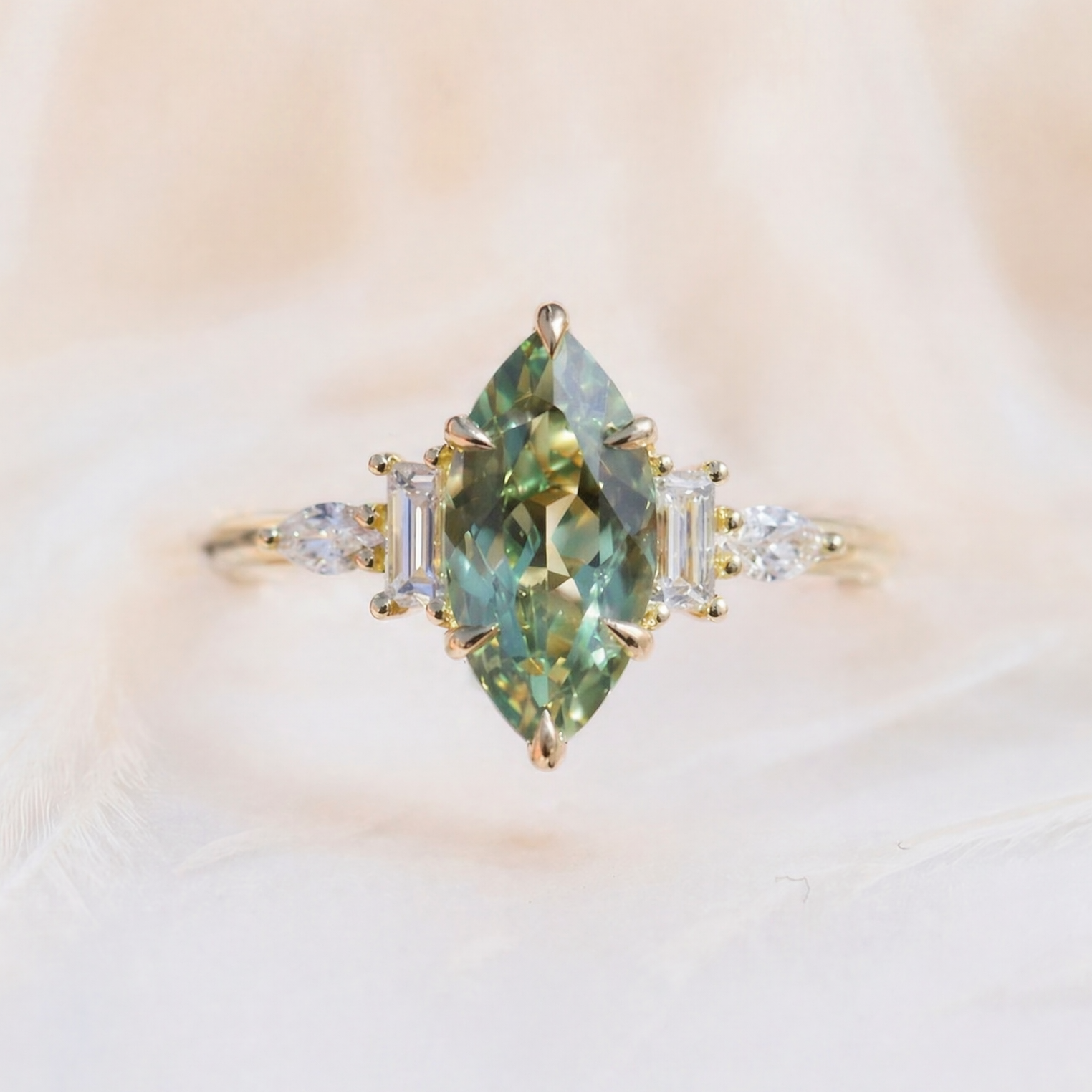 Moissanite Ring Nature-inspired