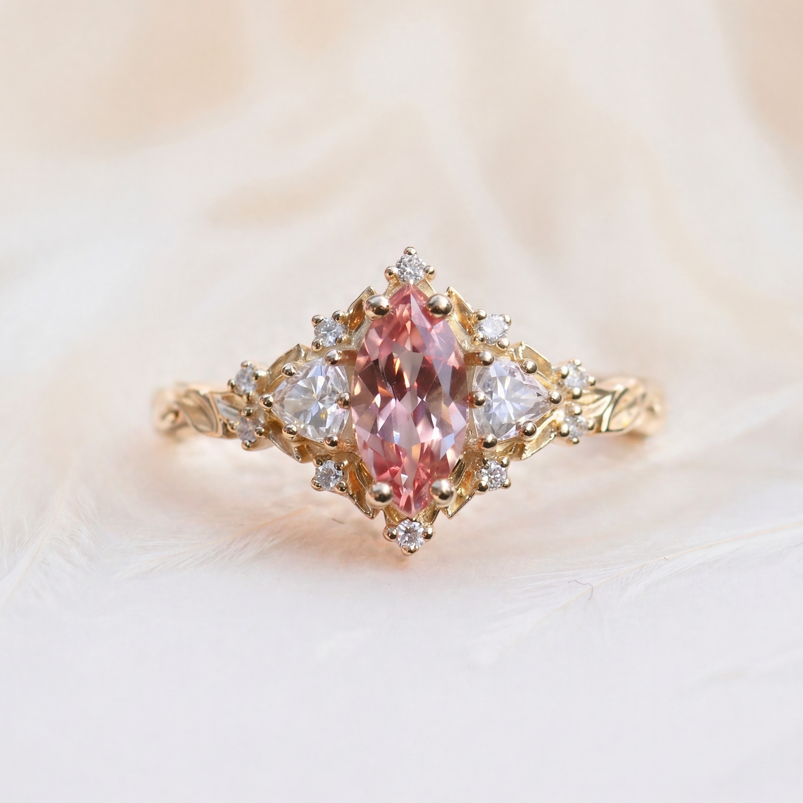 Moissanite Ring Floral