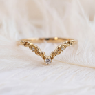 Moissanite Ring Leaf and Vine