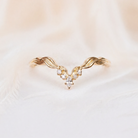 Moissanite V-shaped Band Ring